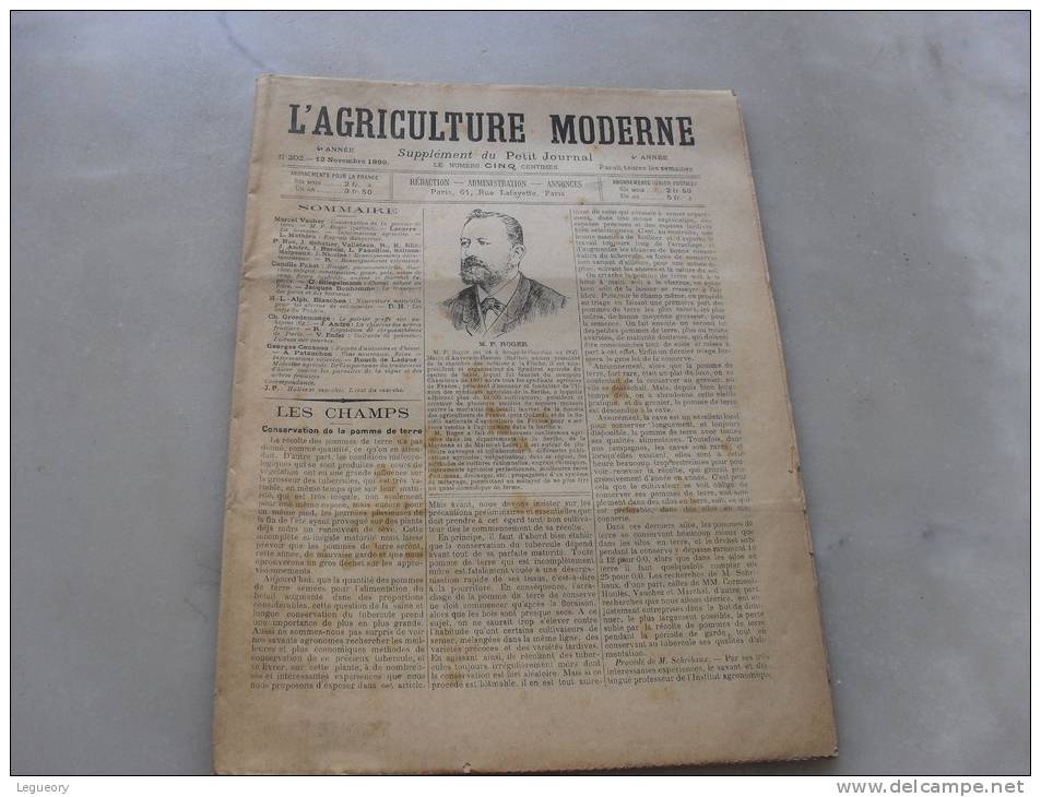 L´Agriculture  Moderne  N° 202 12 Novembre  1899 - Autres & Non Classés