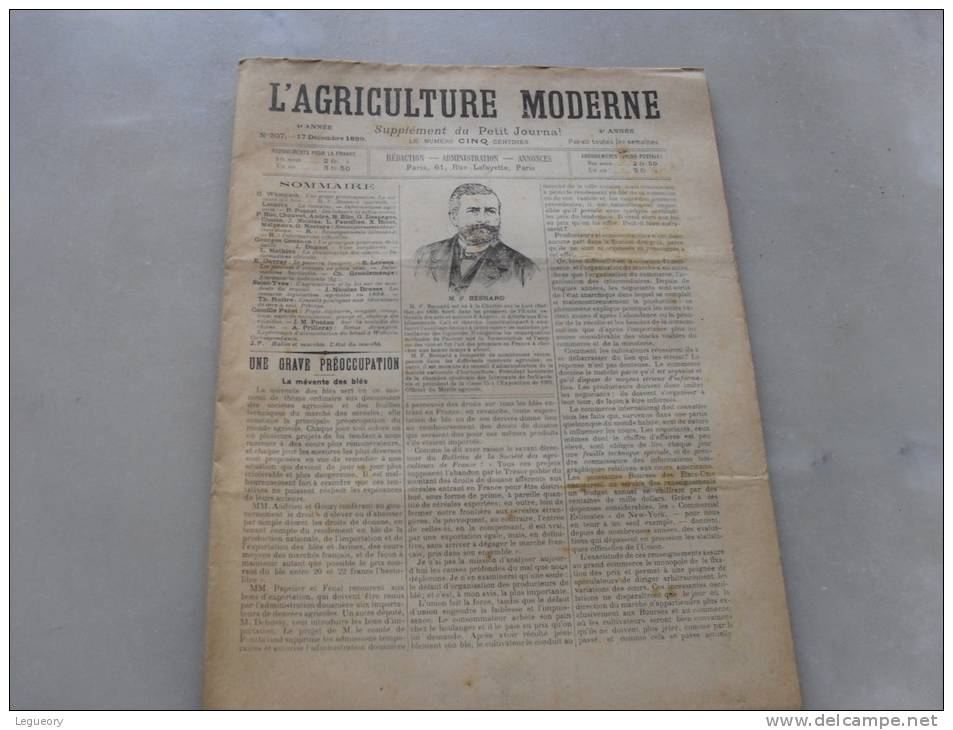 L´Agriculture  Moderne  N° 207  17 Decembre  1899 - Autres & Non Classés