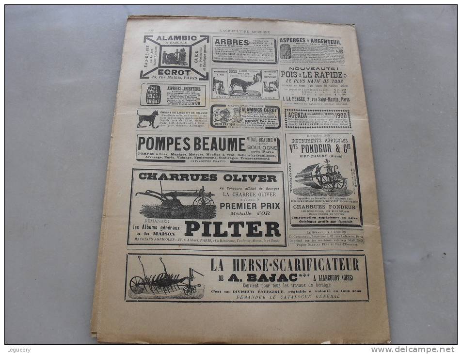 L´Agriculture  Moderne  N° 207  17 Decembre  1899 - Autres & Non Classés