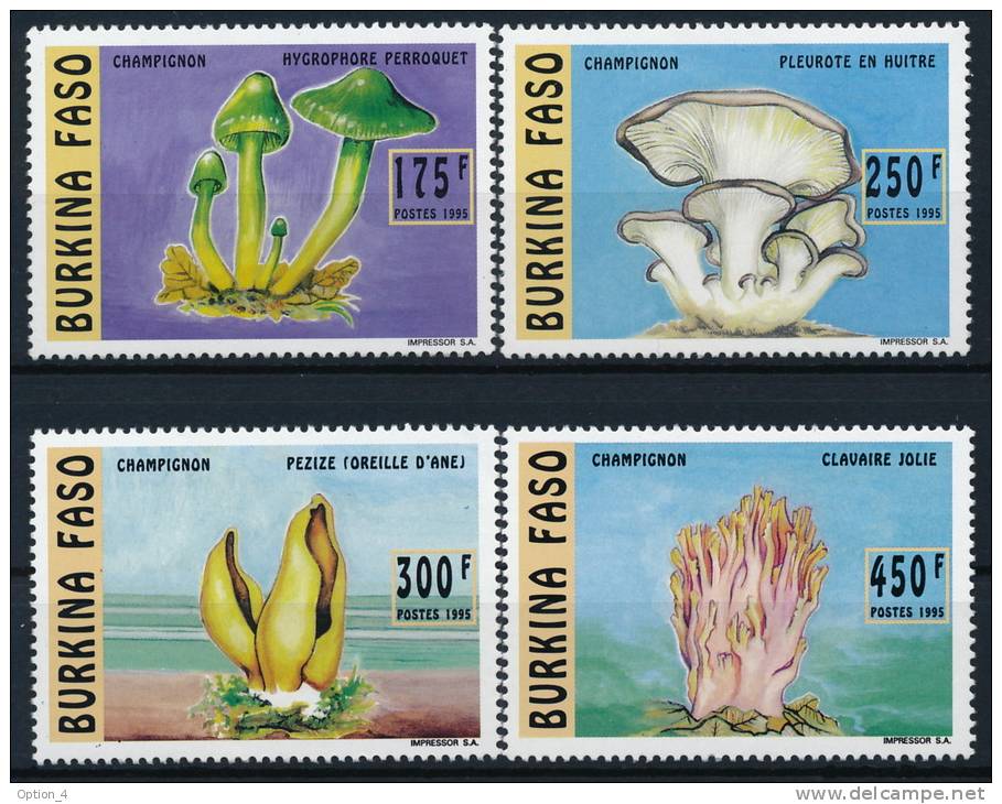 Burkina Faso Mushrooms Pilze Set (4) °BM0123 MNH - Pilze