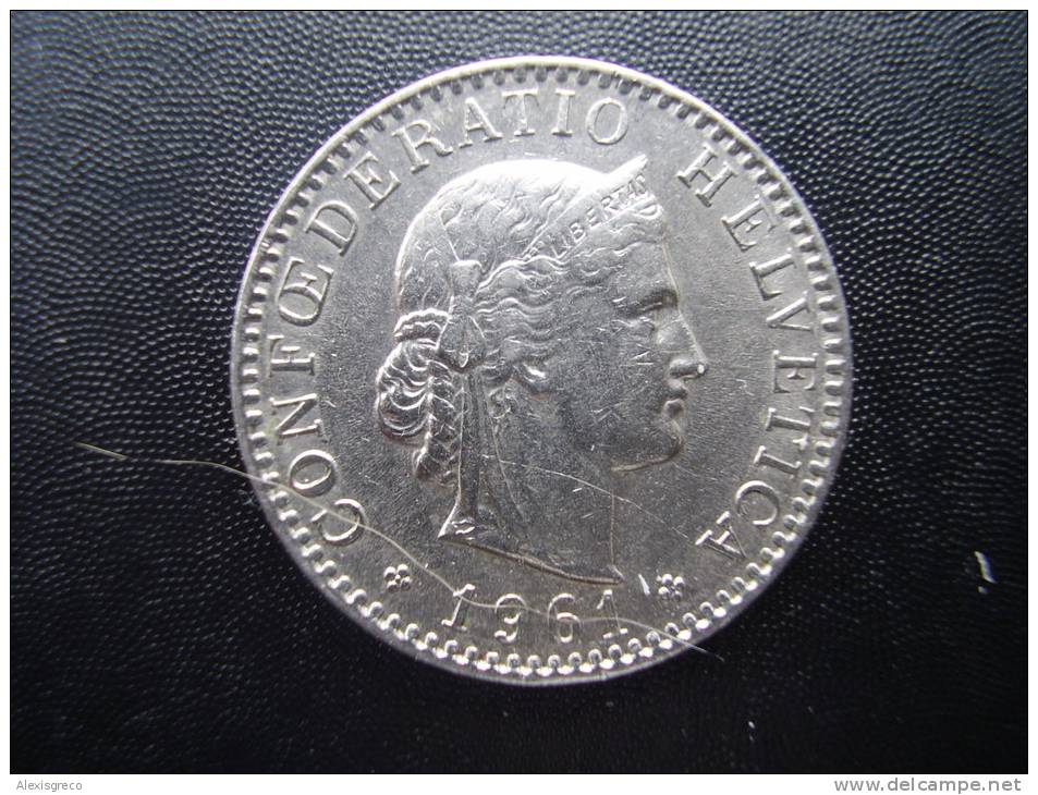 SWITZERLAND 1961 B  TWENTY  RAPPEN Copper-nickel USED COIN In  GOOD CONDITION. - Autres & Non Classés