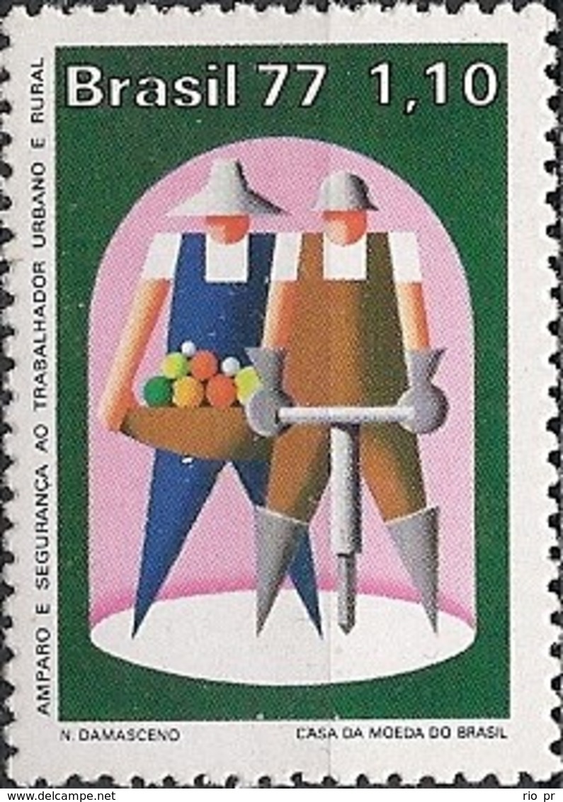 BRAZIL - SECURITY FOR WORKERS 1977 - MNH - Unused Stamps