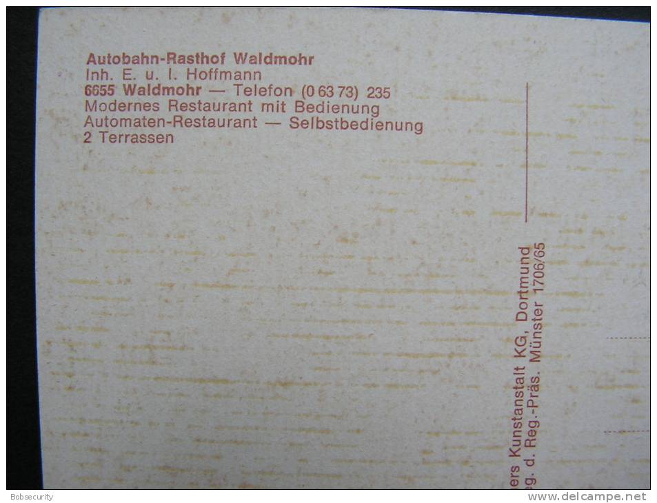 == Waldmohr Autobahn Rasttätte  Restaurant  *  Ca. 1970  Alte Laster Und Autos - Kusel