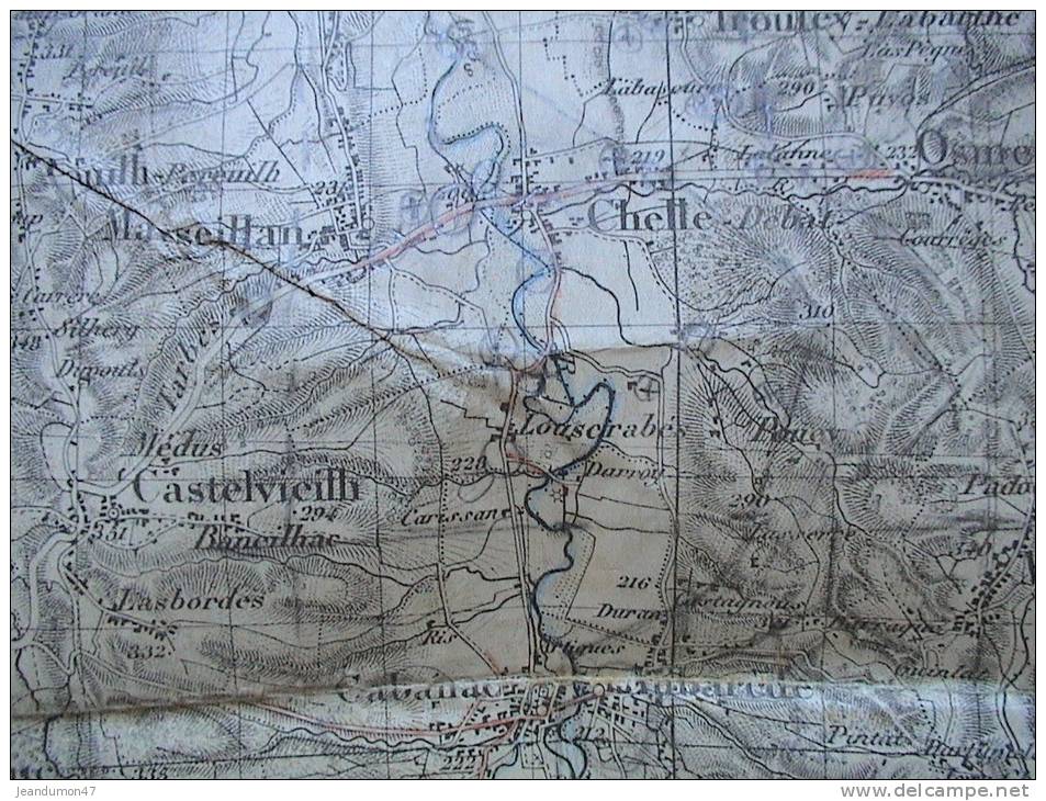 DPT 65 - CARTE TOPOGR.  GRANDES MANOEUVRES SUD-OUEST 1913 AVEC ANNOTATIONS MANUELLES  VISIBLES SUR PHOTOS 4 & 5 - TARBES - Topographische Karten