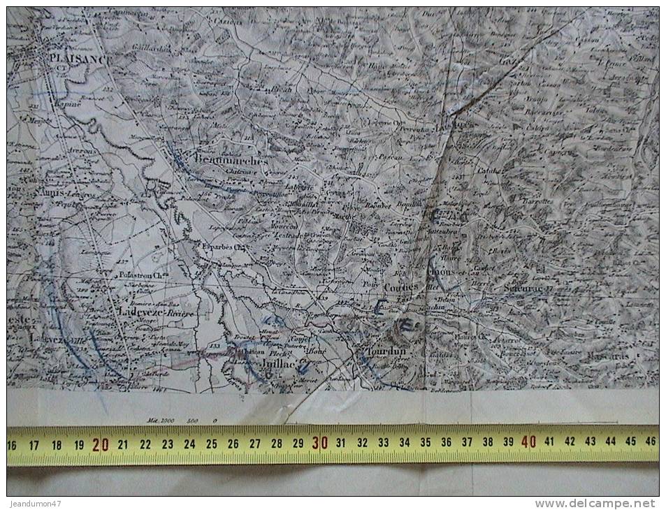 DPT 32 CARTE TOPOGRAPHIQUE - GRANDES MANOEUVRES 1913 - CASTELNAU N.E. - Topographical Maps