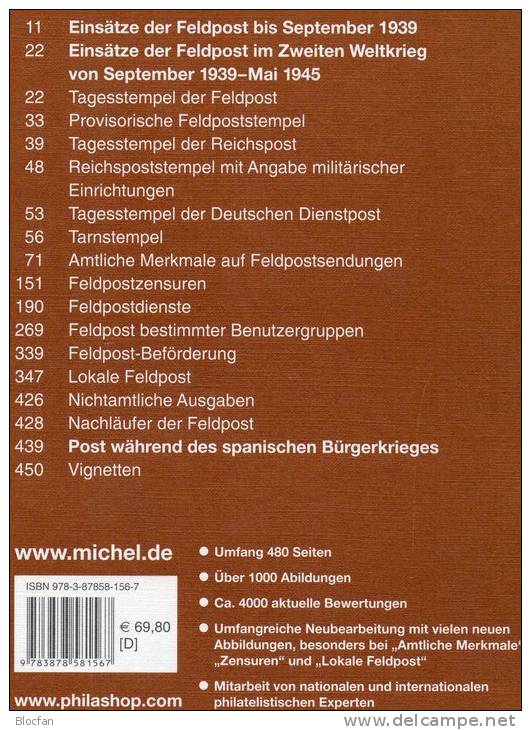 Handbuch Feldpost 1937-45 MICHEL 2010 New 70€ Besatzungszeit Feld-Post III.Reich Catalogue Of Germany 978-3-87858-156-7 - Livres & CDs