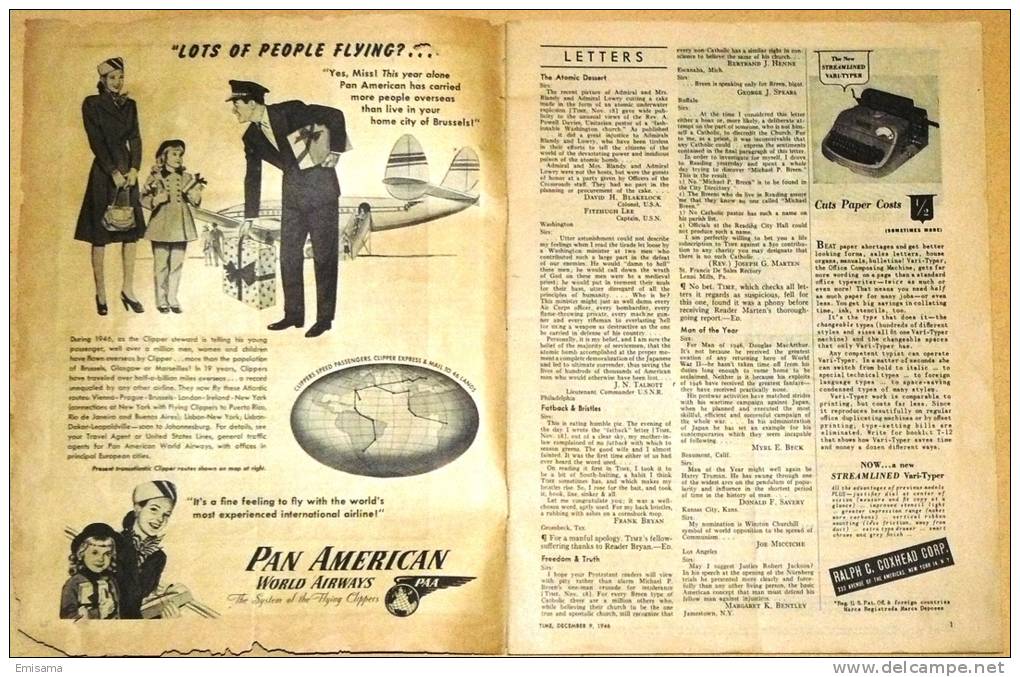 Time - Atlantic Overseas Edition -9 Dicembre 1946 - 1900-1949