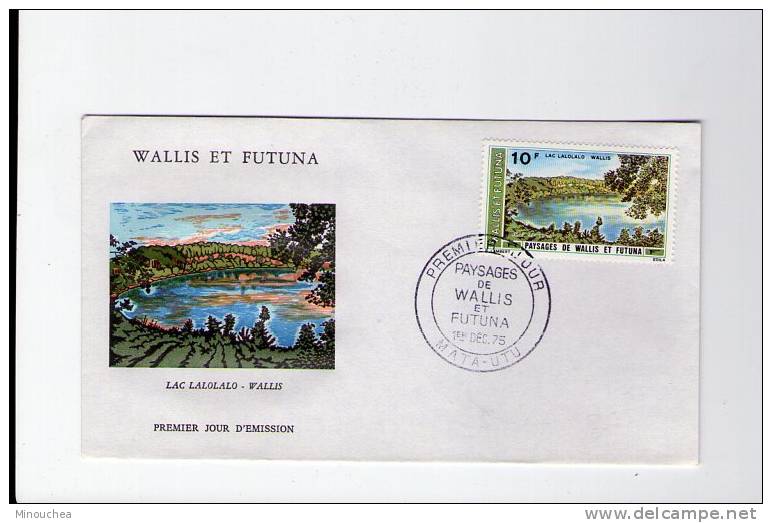 FDC Wallis Et Futuna - Poste Aérienne - Paysages De Wallis Et Futuna - Obl Du 01/12/75 (1er Jour) - FDC