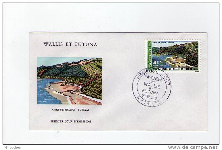 FDC Wallis Et Futuna - Poste Aérienne - Paysages De Wallis Et Futuna - Obl Du 01/12/75 (1er Jour) - FDC