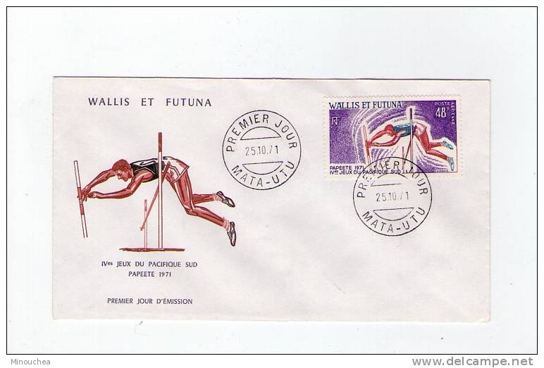 FDC Wallis Et Futuna - Poste Aérienne - 4éme Jeux Du Pacifique Sud - Obl Du 25/10/71 (1er Jour) - FDC
