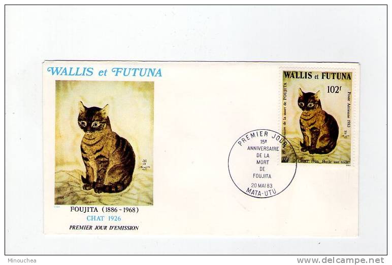 FDC Wallis Et Futuna - Poste Aérienne - Le Chat De Foujita - Obl Du 20/05/83 (1er Jour) - FDC