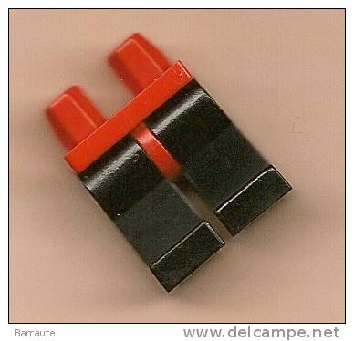 Lego 970c11 Minifig Jambe Noir Ceinture Rouge - Figurines
