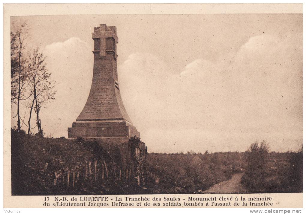 NOTRE DAME DE LORETTE, La Tranchée Des Saules, 1928 - Soldatenfriedhöfen