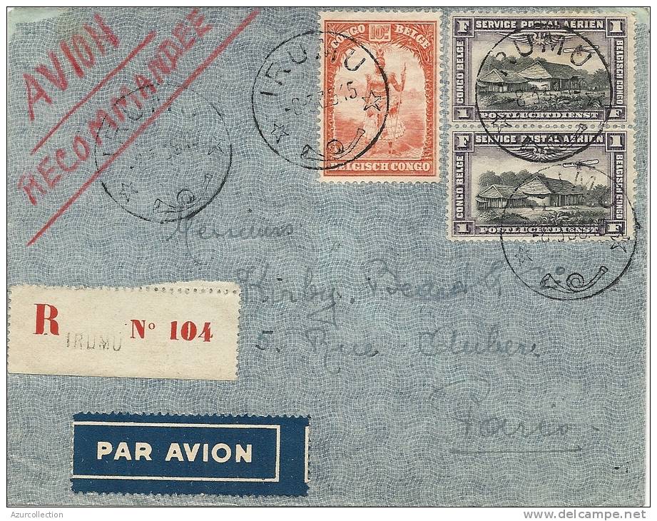 LETTRE POUR PARIS AVION + RECOMMANDE - Lettres & Documents