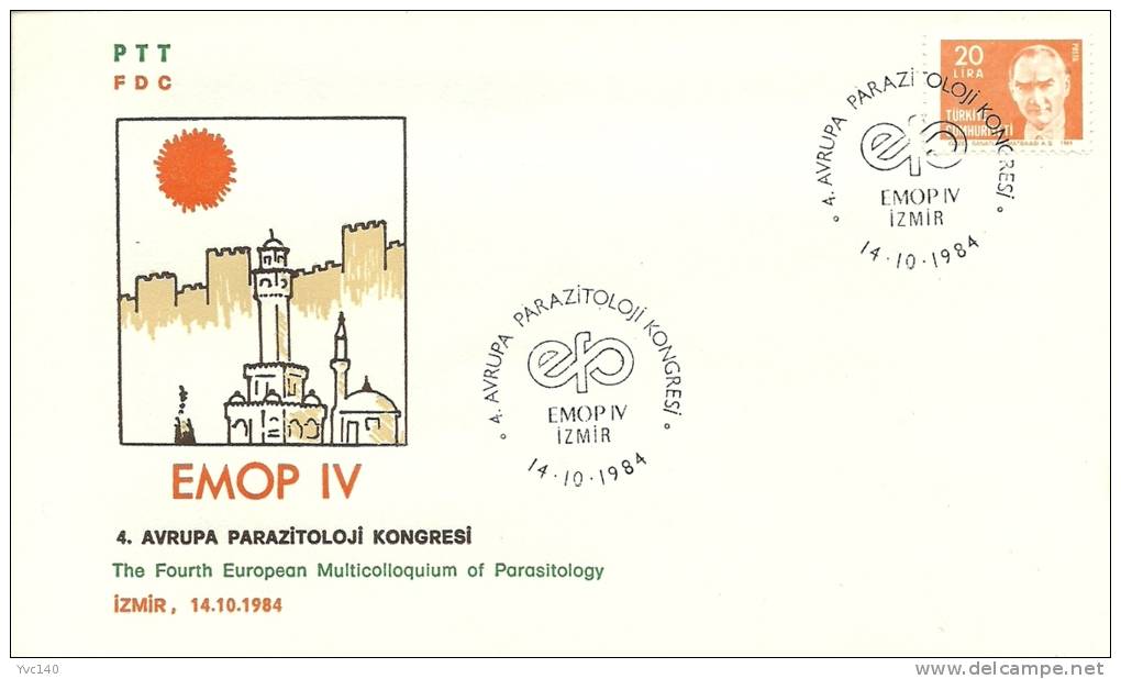 Turkey; Special Postmark 1984 4th European Multicolloquium Of Parasitology - FDC