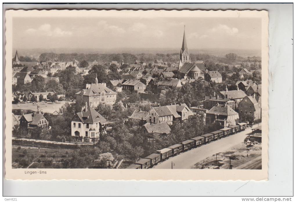 4450 LINGEN, Ortsansicht Am Bahnhof 1953 - Lingen