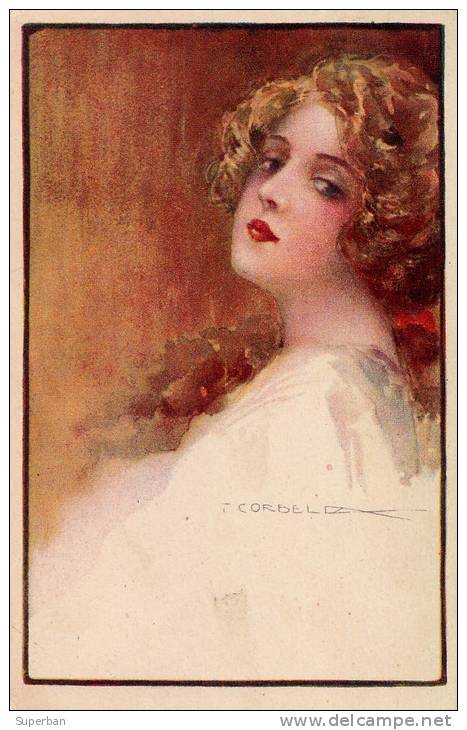 ART DÉCO : CORBELLA : PORTRAIT D´une JEUNE FEMME - SUPERBE ILLUSTRATION SIGNÉE: T. CORBELLA - ANNÉE ~ 1920 - ´25 (n-691) - Corbella, T.