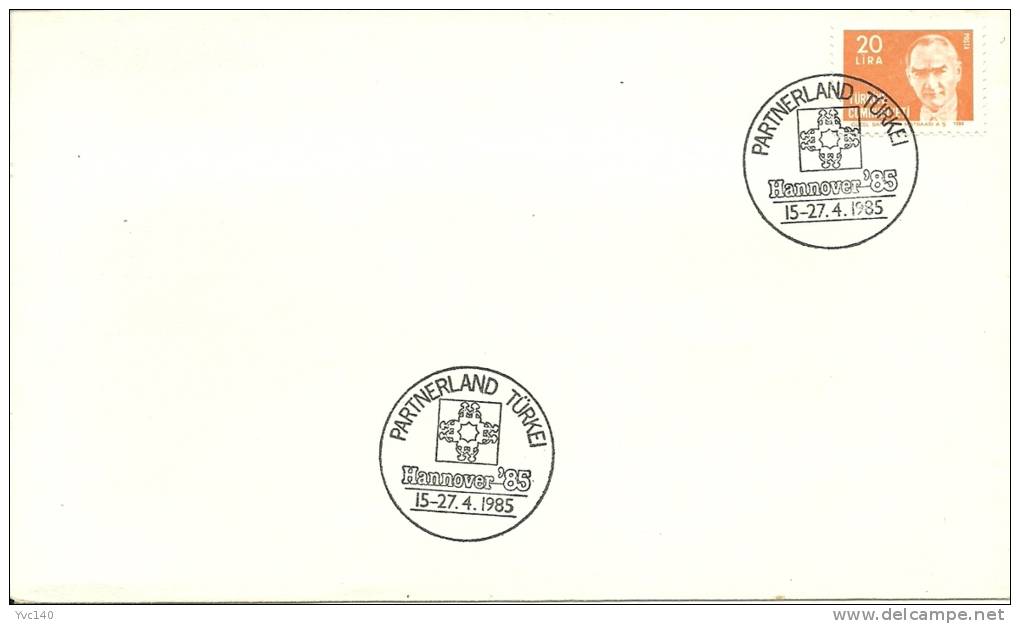 Turkey; Special Postmark 1985 "Hannover'85" Partnerland - FDC