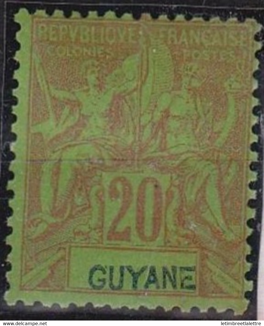 ⭐ Guyane - YT N° 36 * - Neuf Avec Charnière - 1892 ⭐ - Unused Stamps