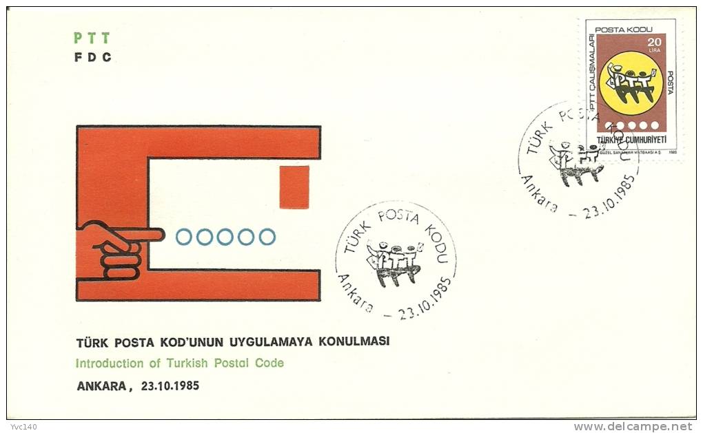 Turkey; Special Postmark 1985 Introduction Of Turkish Postal Code - FDC