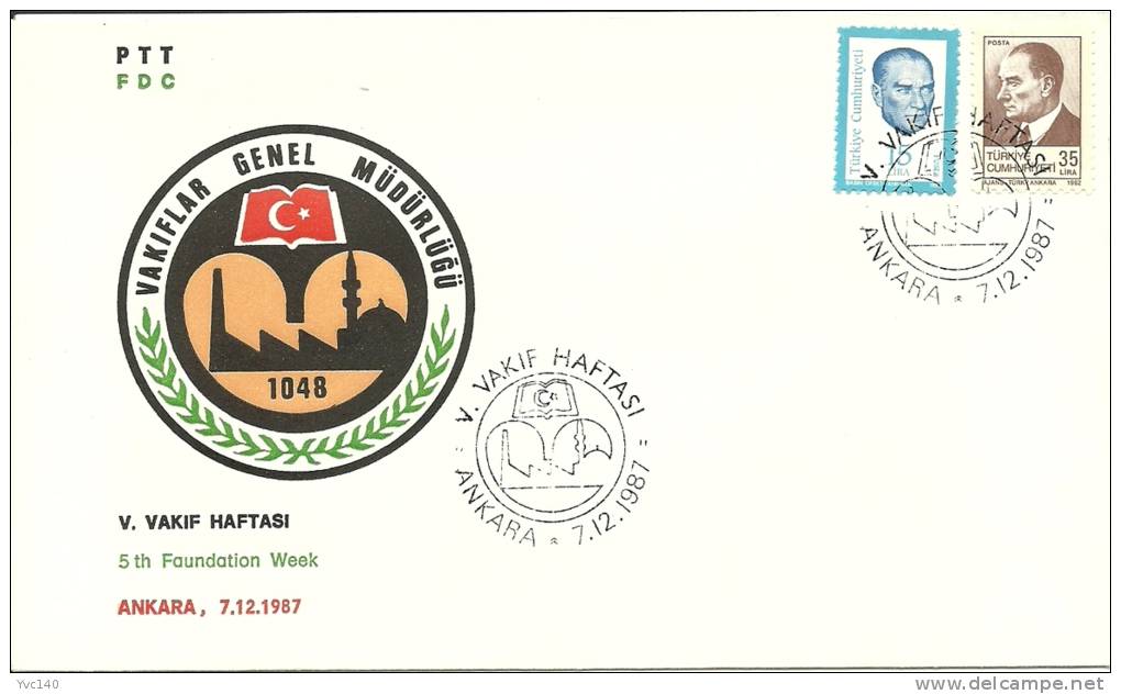 Turkey; Special Postmark 1987 5th Foundation Week - FDC