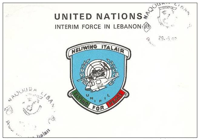 A349- MISSIONI MILITARI DI PACE - ONU MISSIONS - UNITED NATIONS - NAQOURA LIBANO - UNIFIL - ITALAIR - 1991-00: Storia Postale