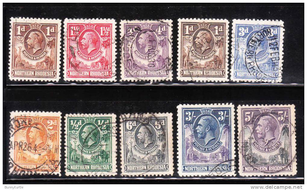 Northern Rhodesia 1925-29 King George V Used - Rodesia Del Norte (...-1963)