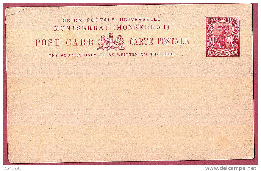 B0159 MONTSERRAT QV Postal Stationery One Penny, Unused - Montserrat