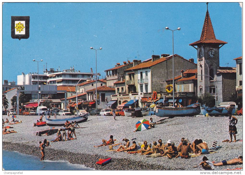 LE CROS DE CAGNES 06, VUE SUR LA PLAGE ET L'EGLISE - Autres & Non Classés