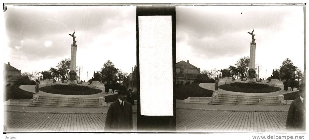 Plaque Stereo Verviers Monument De La Victoire - Glasplaten