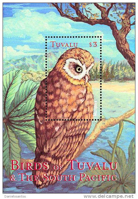 Tuvalu 2000 Birds Aves Oiseaux Vegels  Morepork - Ninox Novaeseelandiae Sheet MNH - Uilen