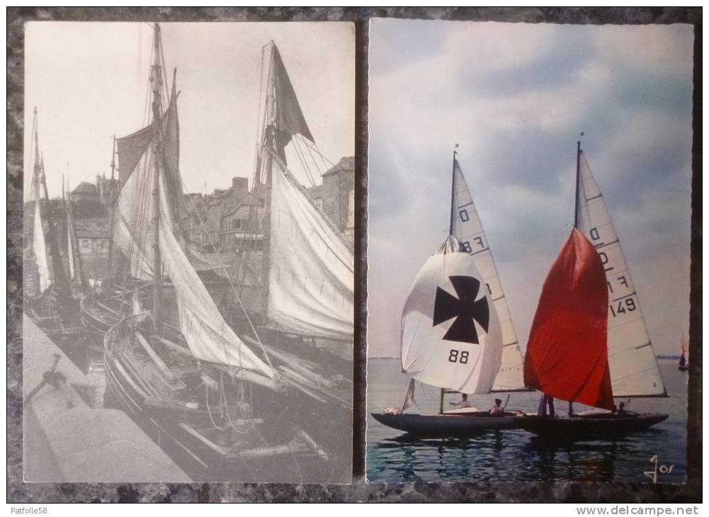 PETITS  VOILIERS , REGATES ET ECOLES DE VOILE : LOTS DE 8 CPM . ANNEES 1960 à 1980. - Velieri