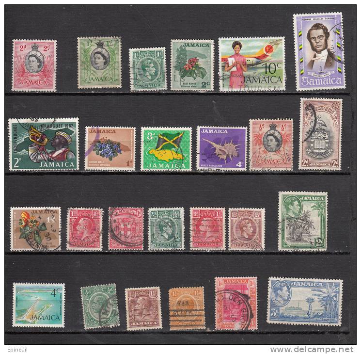 JAMAIQUE LOT DE 25 TIMBRES DIFFERENTS - Jamaica (...-1961)