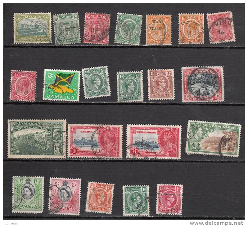 JAMAIQUE LOT DE 22 TIMBRES OBLITERES - Jamaica (...-1961)