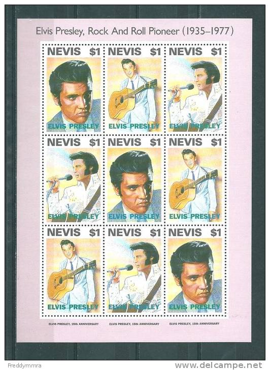 Nevis: 694/ 696 ** En Feuillet (Elvis Presley) - Elvis Presley