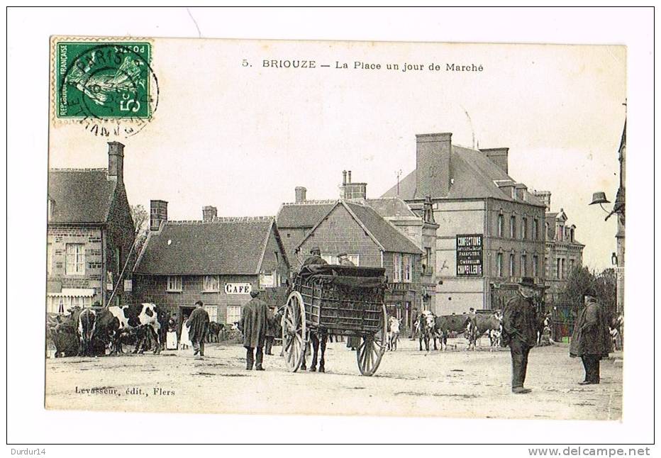 BRIOUZE ( Orne )  La Place Un Jour De Marché - Briouze