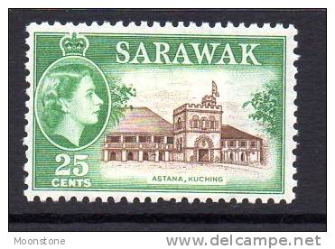 Sarawak QEII 1953 25c Astana, Kuching Definitive, Hinged Mint (A) - Sarawak (...-1963)