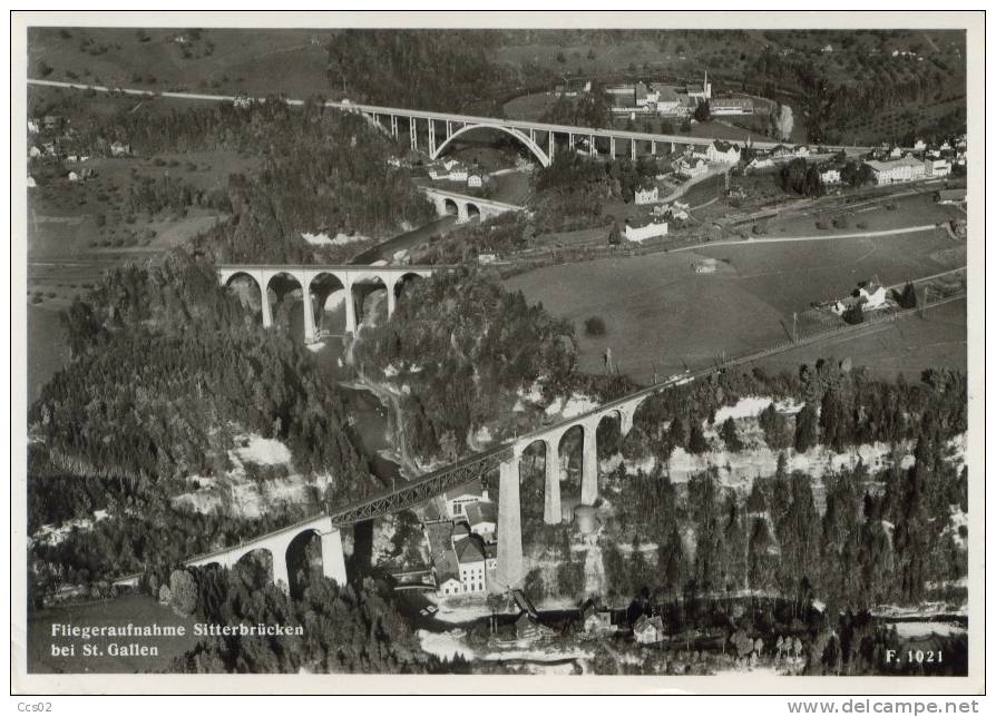 Fliegeraufnahme Sitterbrücken Bei St. Gallen 1965 - St. Gallen