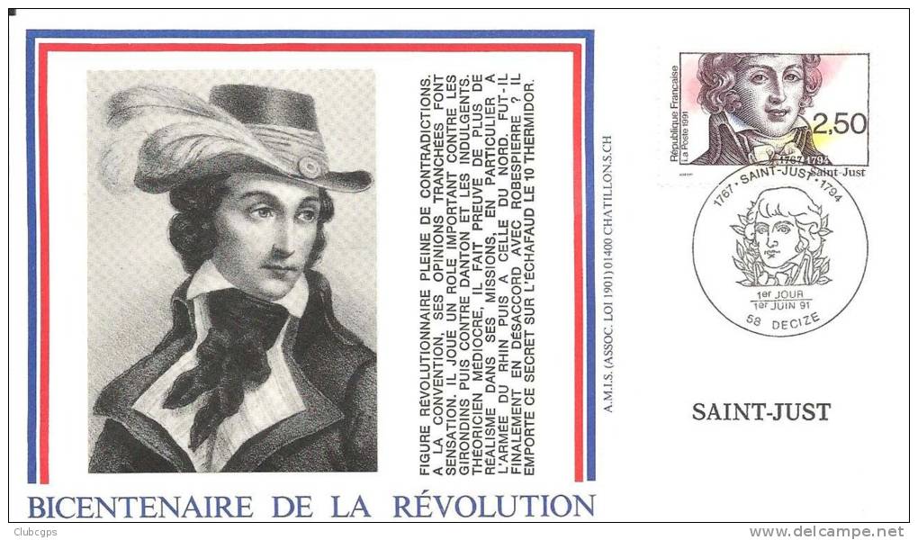 _38 Bicentenaire De La Révolution 1991 Saint Just - 1990-1999