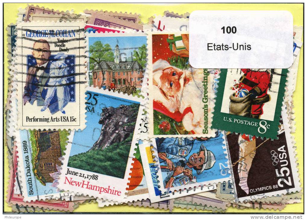 100 Timbres Thème Etat-Unis - Collections