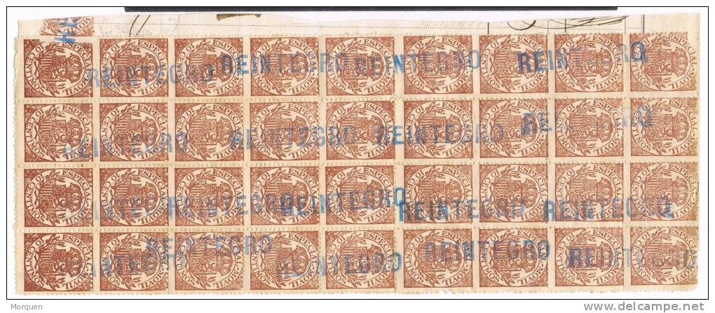 2051. Bloque De 36 Sellos 10 Cts Especial Movil. Lineal REINTEGRO - Steuermarken