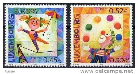 Cept 2002 Luxembourg Yvertn° 1524-25 *** MNH Cote 4,50 Euro Le Cirque - Nuevos