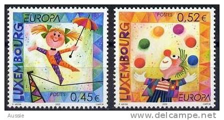 Cept 2002 Luxembourg Yvertn° 1524-25 *** MNH Cote 4,50 Euro Le Cirque - Unused Stamps