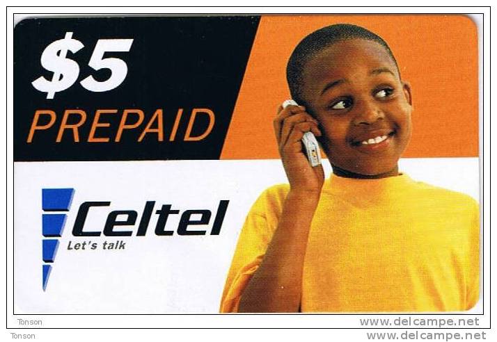 Zambia, $5, Celtel, Let´s Talk, Boy, 2 Scans. - Zambie