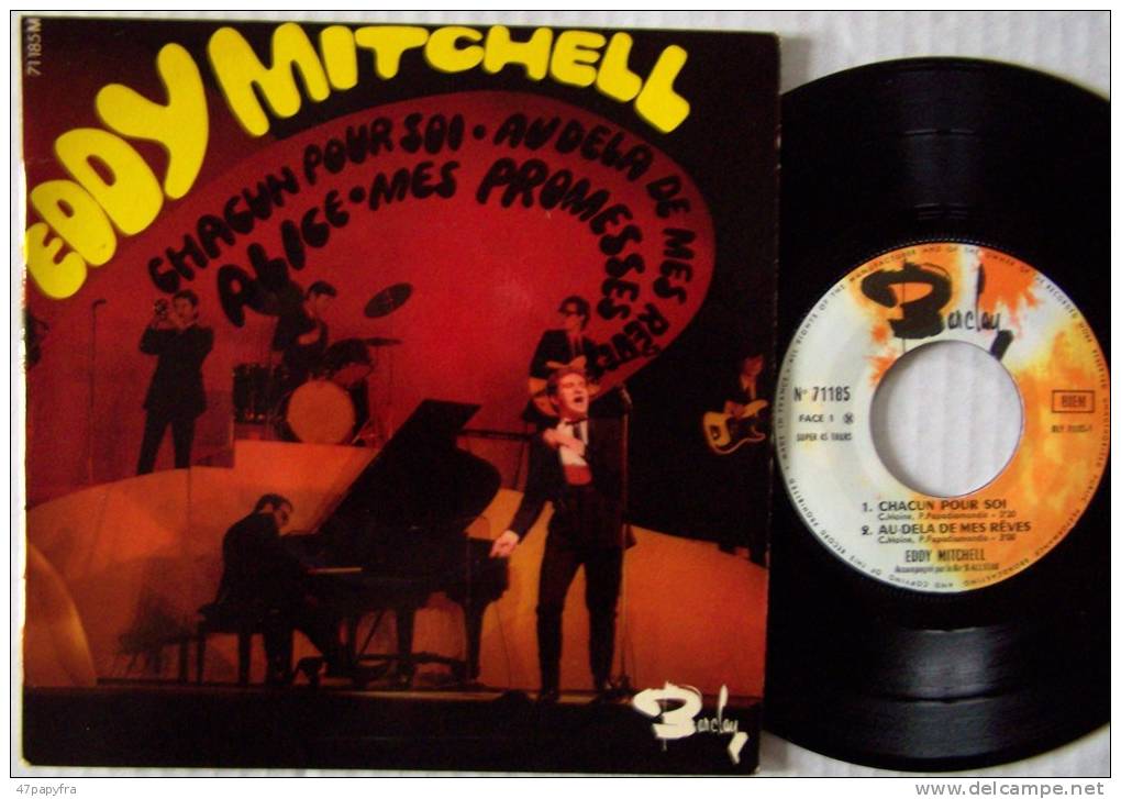 Eddy MITCHELL 45T VINYLE EP BIEM ORIGINAL  Au Delà De Mes Rêves / Chacun Pour Soi EX / MINT   Parfait état - 45 T - Maxi-Single