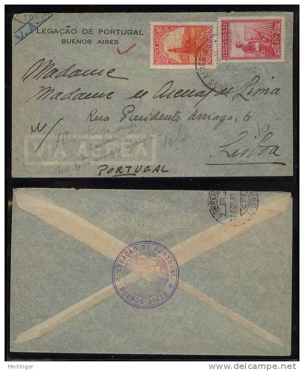 Argentina Argentinien 1949 Airmail Cover To PORTUGAL - Lettres & Documents