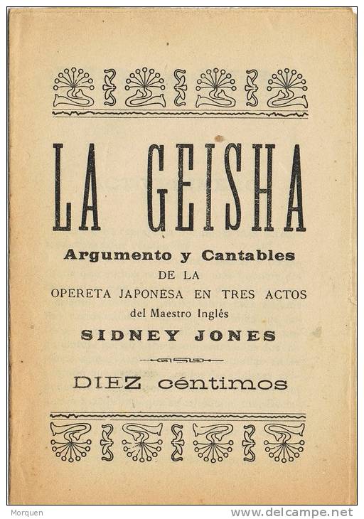 Programa Cantables LA GEISHA De Sidney Jones. Barcelona - Programas