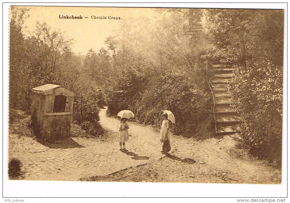 Postkaart / Carte Postale "Linkebeek - Chemin Creux"" - Linkebeek