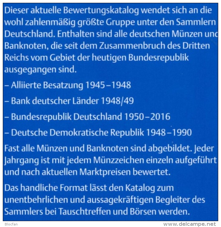 Deutschland Ab 1945 Noten Münzen 2016 New 10€ D AM- BI- Franz.-Zone SBZ DDR Berlin BUND EURO Coins Catalogue BRD Germany - Deutsch