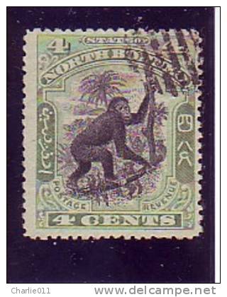 ORANGUTAN-MONKEY-4 C-NORTH BORNEO-1897-GREAT BRITAIN-COLONIES - Noord Borneo (...-1963)